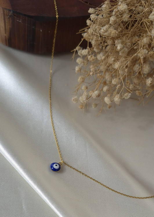 گردنبند زنانه استیل چشم نظر مشابه طلا