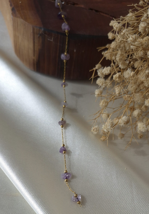 دستبند زنانه امیتیست طبیعی دفرمه