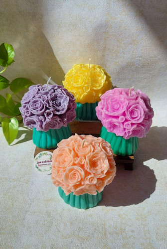 شمع دسته گل رنگی