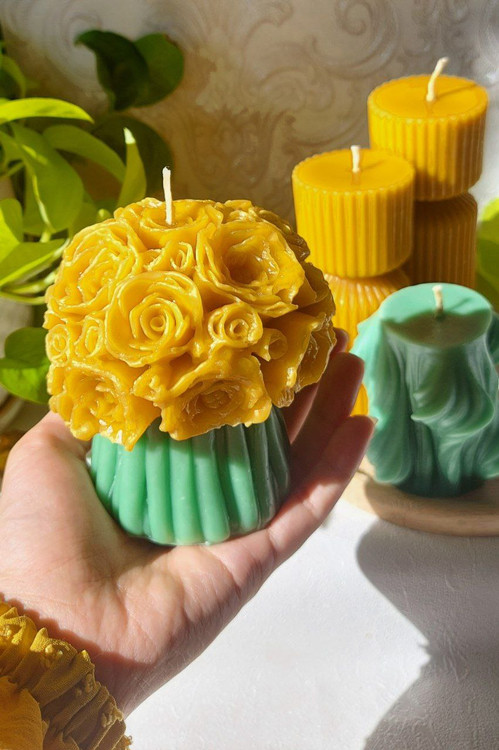 شمع دسته گل مناسب هدیه و دکراتیو