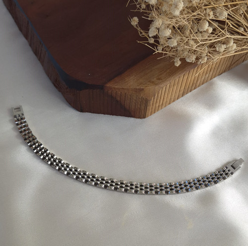 دستبند رولکس استیل نقره ای