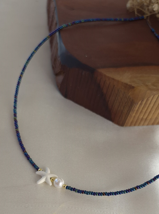 گردنبند زنانه ستاره دریایی و صدف