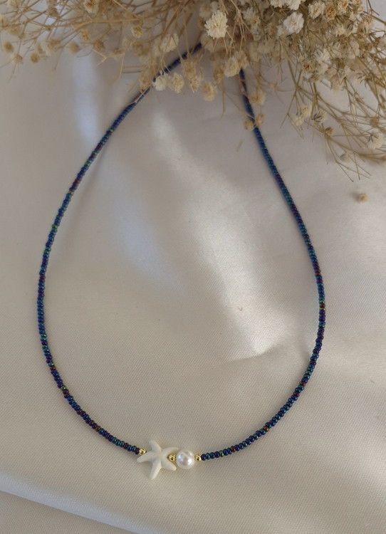 گردنبند زنانه ستاره دریایی و مروارید