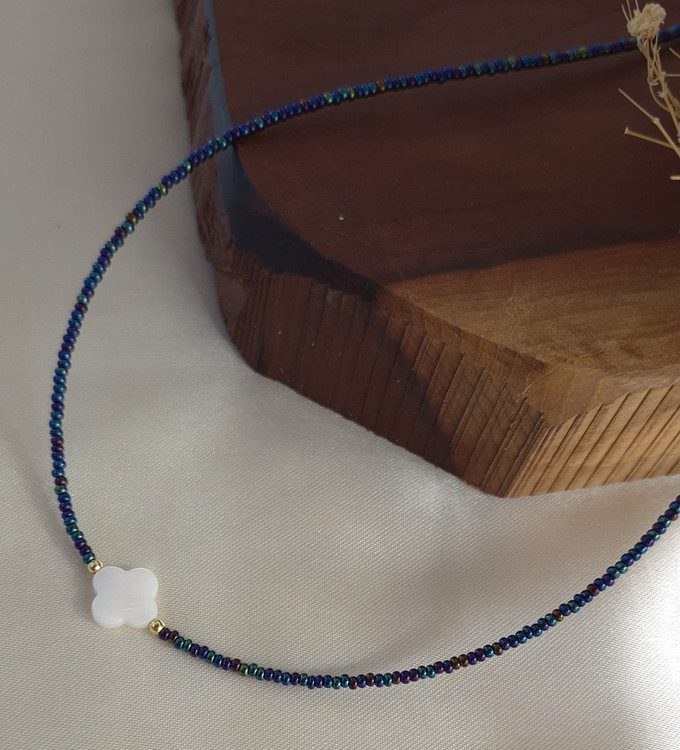 گردنبند منجوقی سرمه ای