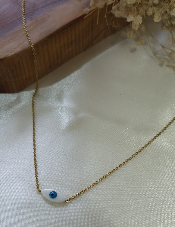 گردنبند زنانه چشم نظر استیل مشابه طلا