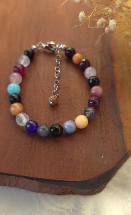 دستبند عقیق رنگی