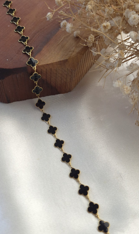 دستبند زنانه استیل ونکلیف مینا کاری