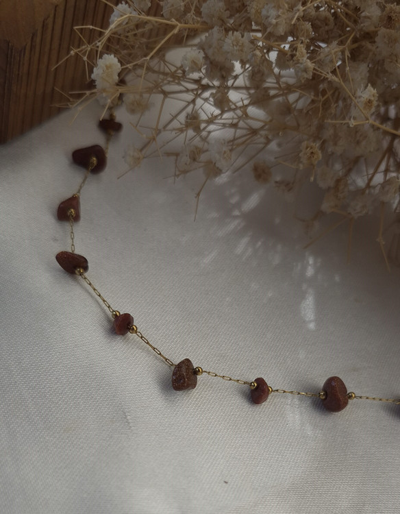 دستبند زنانه سنگ دلربا قهوه ای