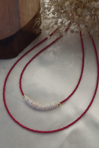 گردنبند ساحلی صورتی