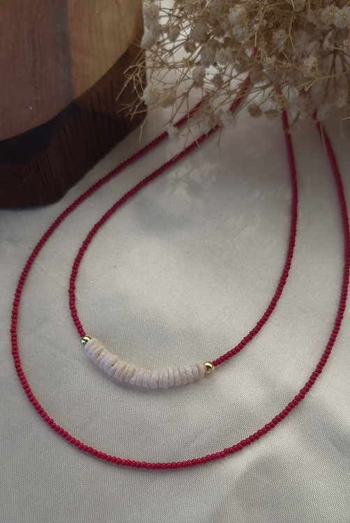 گردنبند ساحلی صورتی