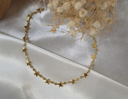 دستبند زنانه استیل طلایی ستاره