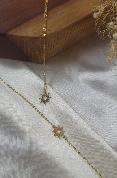 دست دستبند و گردبند خورشید استیل