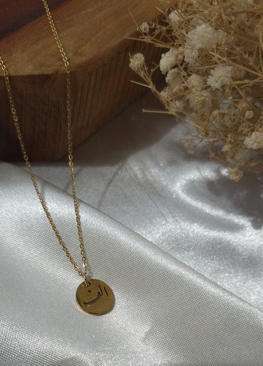 گردنبند استیل طلایی الف