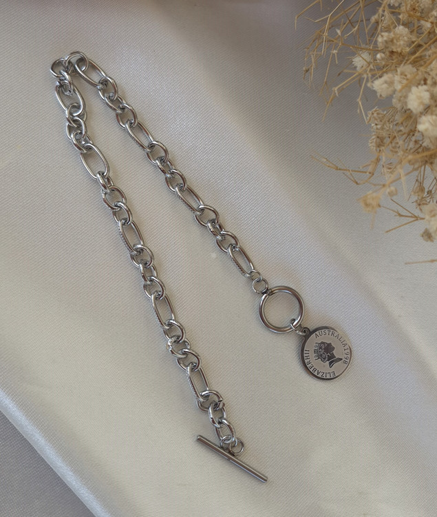 دستبند زنانه تیفانی با پلاک الیزابت